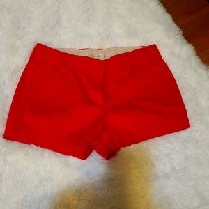 Red J Crew Short shorts sz 4 like new. Inseam 3 Inches